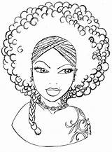 Coloring Pages Afro Curly Hair African American Adult Natural Girls Drawing Printable Girl Sheets Color Drawings Print Book Getdrawings Getcolorings sketch template