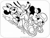 Mickey Pluto Mouse Sledding Disneyclips sketch template