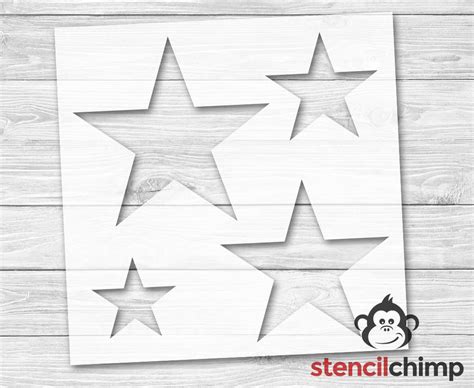 star stencils stencil   stars   sizes etsy