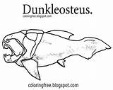 Dunkleosteus Prehistoric Drawing Outline sketch template