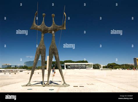 sculpture  warriors  powers plaza stock photo alamy