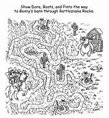 Dora Maze Explorer Rocks Rattlesnake Coloring Print Activity Printable Activities Puzzles sketch template