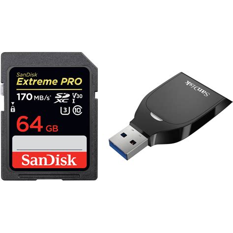 sandisk gb extreme pro uhs  sdxc memory card  card reader