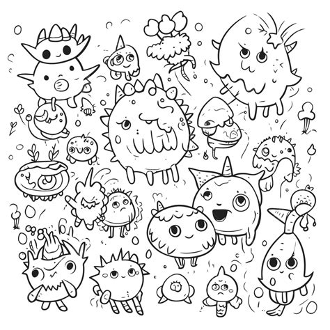 monster coloring page  cute monster coloring pages outline sketch
