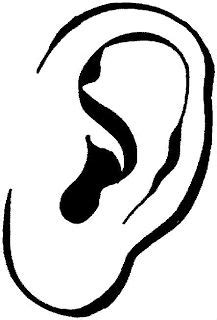 printable human ears ear outlines clip art powerpoint template