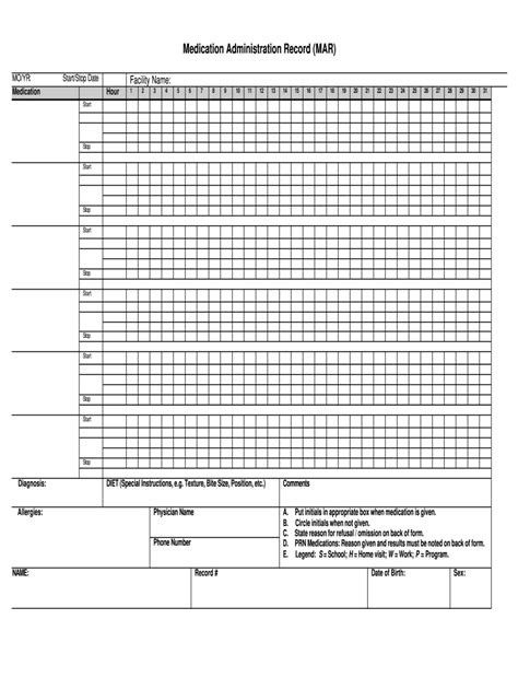 medication administration record template excel complete  ease
