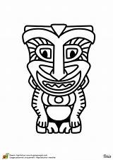 Tiki Totem Lanta Koh Sculpte Hawaiiantattoos Coloriages sketch template
