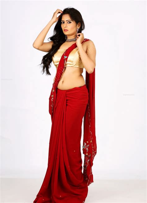 Hot Indian Actress Madhumitha Hot Saree Navel