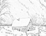 Coloring Bridge Covered Pages Cabin Woods Color House Drawing Etsy Getcolorings Adult Getdrawings sketch template