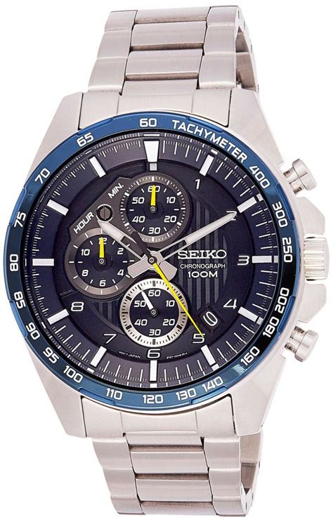 seiko men s chronograph motor sports 100m blue dial watch ssb321p1