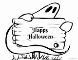 Happy Halloween Coloring Ghost Printable sketch template