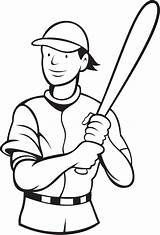 Coloring Baseball Pages Print Batting Player Stance Adults Printable Color Playing Drawing Batter Sports Getcolorings sketch template