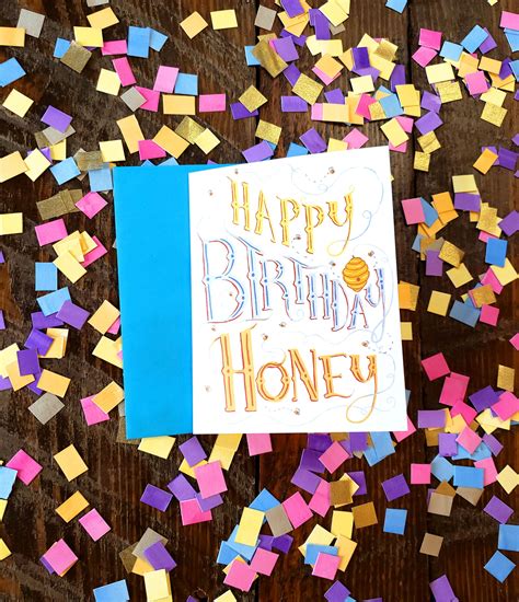 happy birthday honey birthday card greeting card etsy