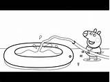 Peppa Pig Coloring Pages Pool George Getcolorings Color Printable Getdrawings sketch template