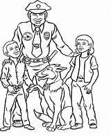 Coloring Pages Kids Printable Police Policeman Color Sheets Books Cartoon sketch template