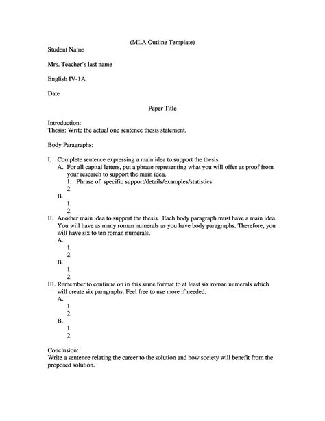 mla format essay template  template