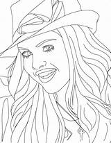 Coloring Pages Selena People Gomez Quintanilla Color Realistic Demi Lovato Hat Close Print Printable Getcolorings Famous sketch template