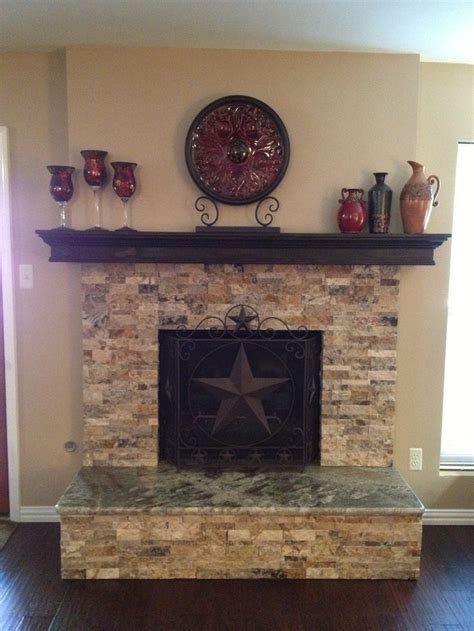 stacked stone fireplace with granite hearth home design pinterest