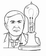 Edison Thomas Inventions Drawing Coloring Pages Printable Drawings Color Kids Bulb Light Fair Worlds Themes History Paintingvalley sketch template