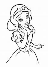 Coloring Princess Snow Pages Disney Popular sketch template