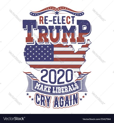 Re Elect Trump 2020 T Shirt Design Royalty Free Vector