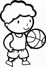 Basketball Coloring Boy Playing Pages Little Printable Boys Clipart Game Cute Cartoon Clip Cliparts Colouring Kids Girl Games Library Book sketch template
