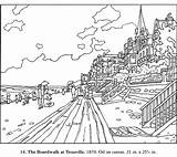 Monet Boardwalk Claude Cuadros Impressionismo Trouville Coloriages Dover Pintores Colorare Paysages Coloringpages Colouring Laminas από αποθηκεύτηκε Disegni Designlooter Doverpublications sketch template