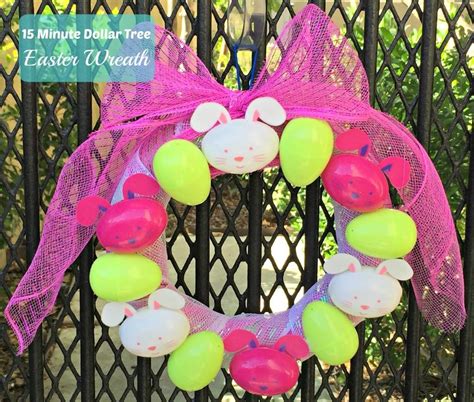 minute dollar tree easter wreath tutorial  pictures