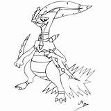 Sceptile Psyduck Xcolorings Lineart Lycanroc Silvally Quadrupedal sketch template