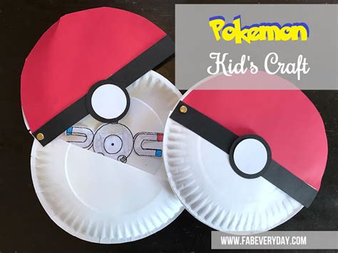 pokemon kids craft diy paper plate poke ball fab everyday
