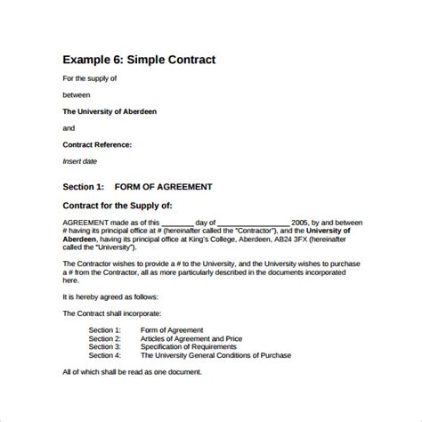 basic contract templates samples examples format sample templates
