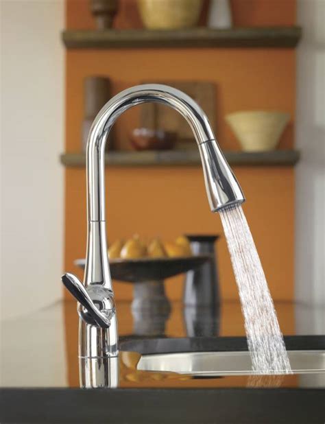 moen  arbor single handle high arc pulldown kitchen faucet chrome faucetdepotcom