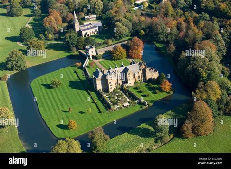 aerial view  broughton castle broughton  banbury oxfordshire stock photo alamy