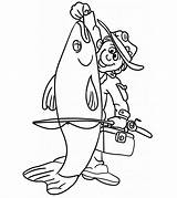 Fisherman Rybak Ryba Kolorowanka Druku Fisher Wydrukuj Malowankę Drukowanka sketch template