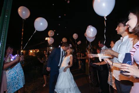 fun romantic wedding reception sendoff led balloons