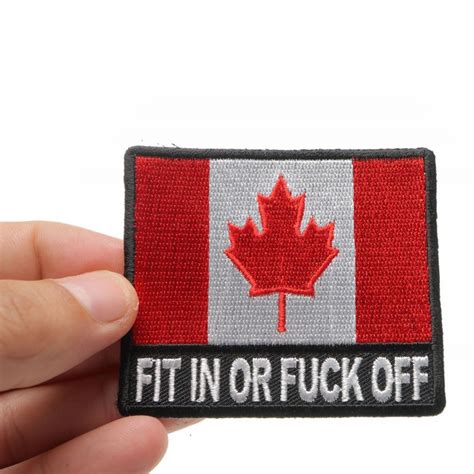 Fit In Or Fuck Off Canada Flag Patch Gorilla Surplus
