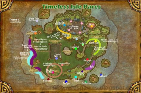 Map Of The Rares Of The Timeless Isle Wow