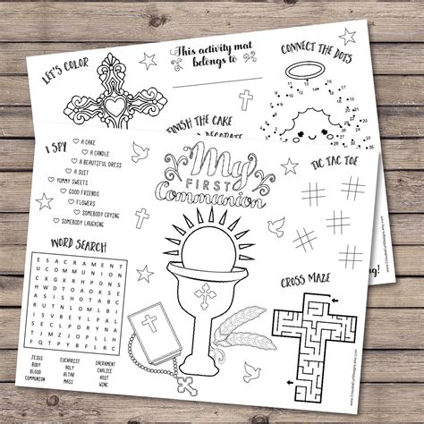 communion coloring activity sheets holy communion favor etsy canada