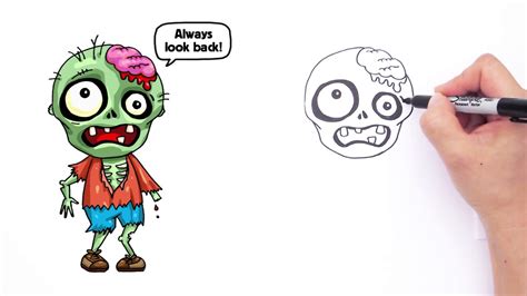 cartoon zombie drawing  getdrawings