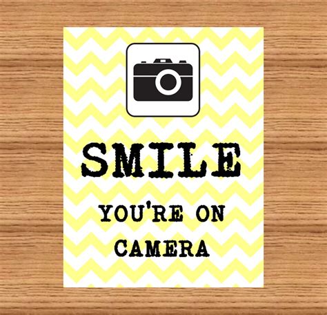 smile youre  camera printable sign  instant