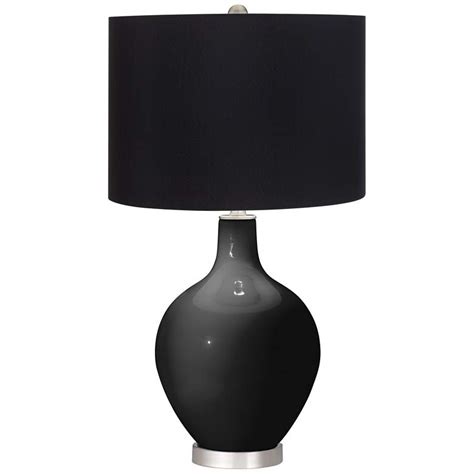 Tricorn Black Black Shade Ovo Table Lamp 28r60 Lamps Plus