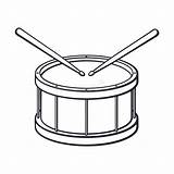 Drum Drawing Drumsticks Pencil Doodle Wooden Classic Outline Coloring Illustration Stock Instrument sketch template