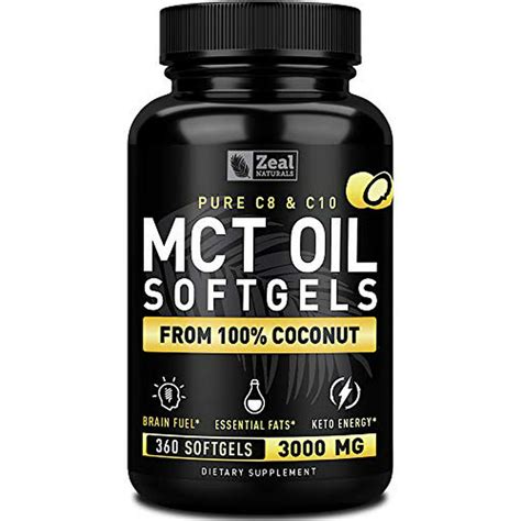 pure mct oil capsules  softgels mg  month supply mct oil