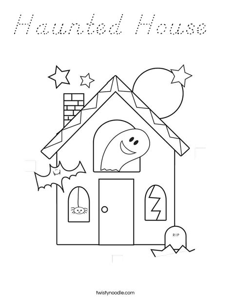 haunted house coloring page dnealian twisty noodle