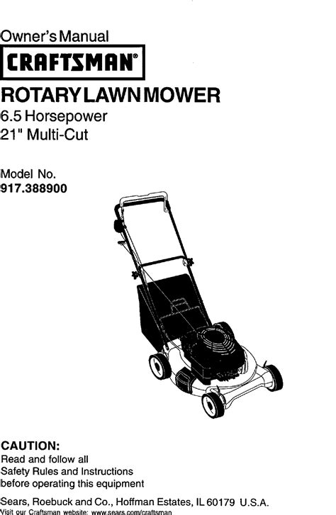 Craftsman 917388900 User Manual Gas Walk Behind Lawnmower Manuals And