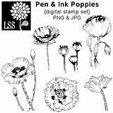 Poppies Pen Distress Stamps sketch template