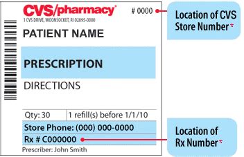 store number    top   prescription label