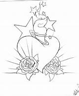 Tattoo Heart Outline Sacred Drawing Stencil Roses Stars Outlines Tattoos Designs Star Two Rose Stencils Aerial Silks Silhouette Getdrawings Knuckle sketch template