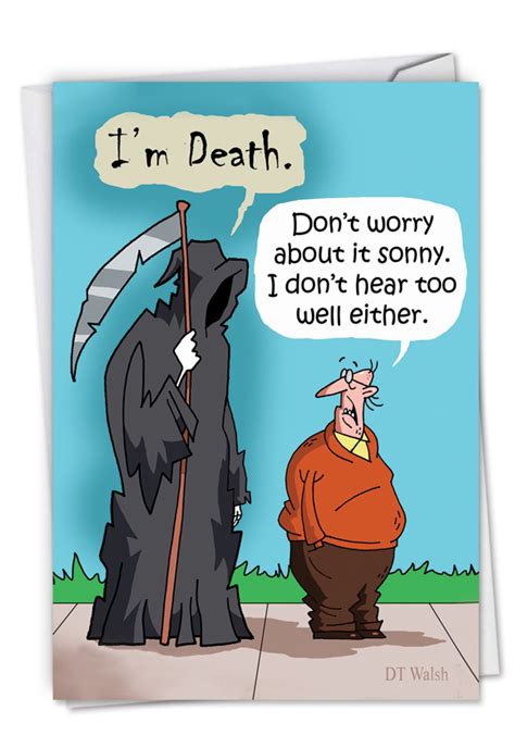 i m death cartoons birthday paper card by d t walsh