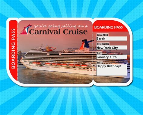 carnival cruise  cruise ticket  editable etsy